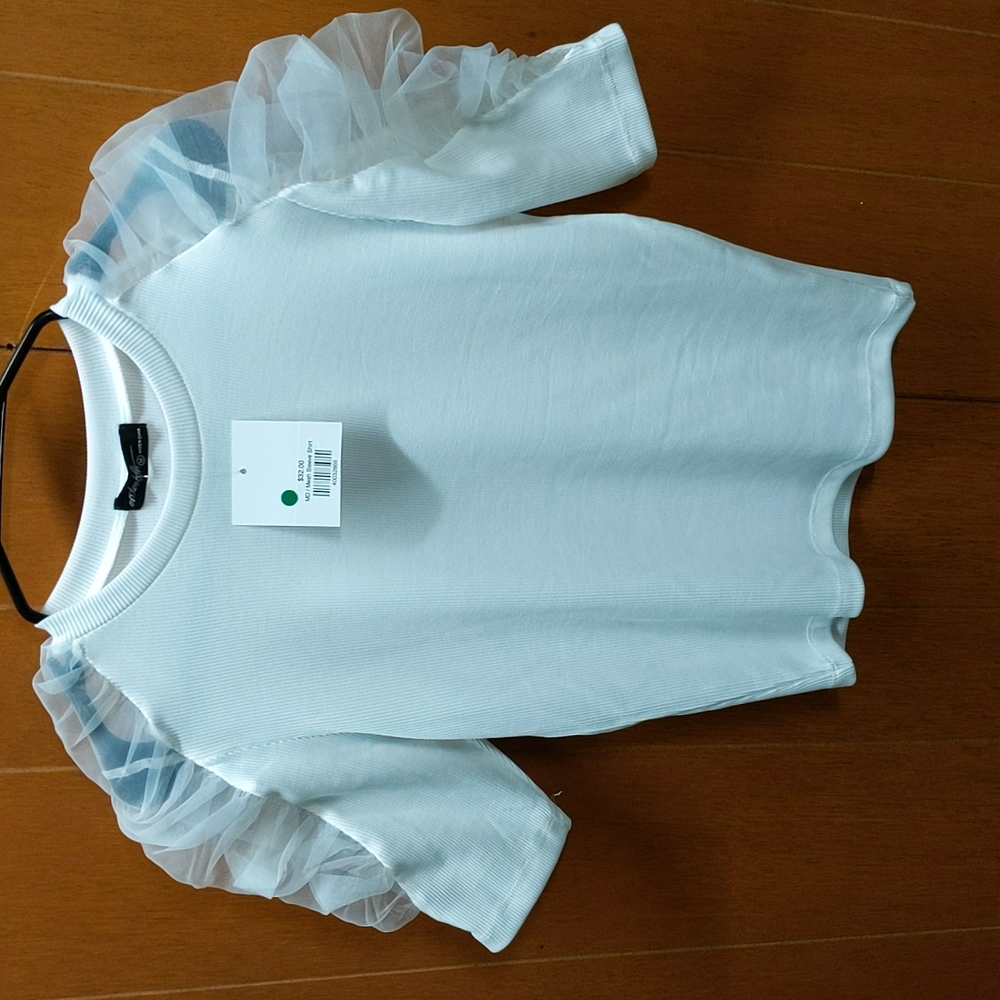 NWT Boutique OnTwelth Mesh Sleeve Shirt